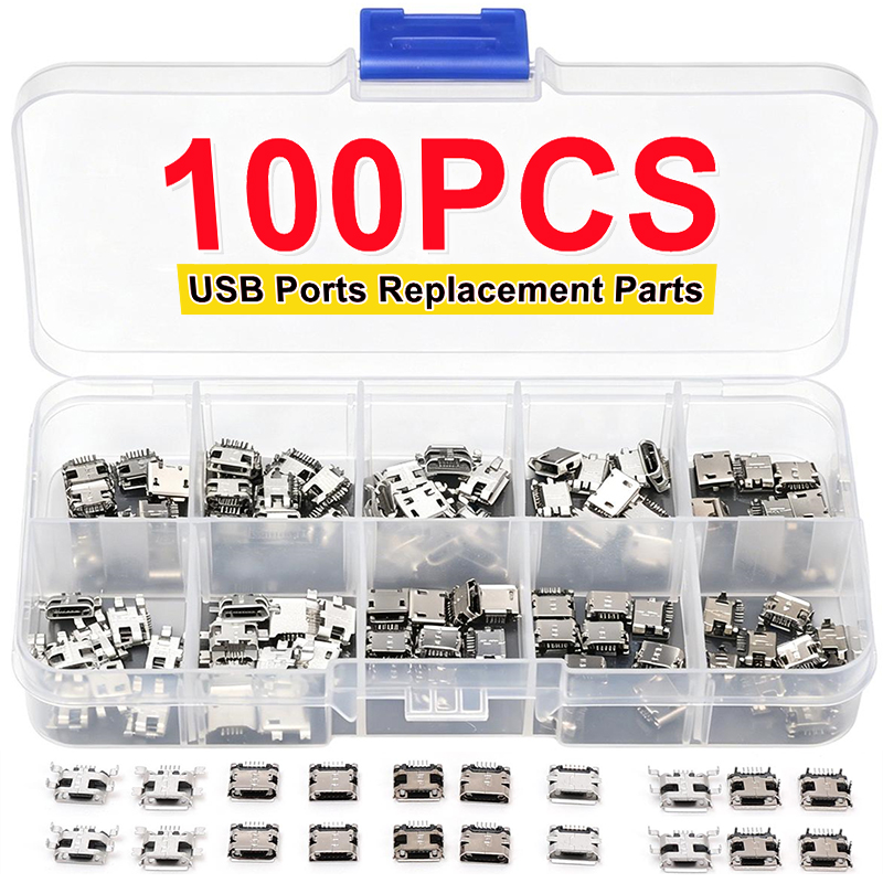 Micro Usb Cable - 100 pièces/paquet, 10 types de connecteurs